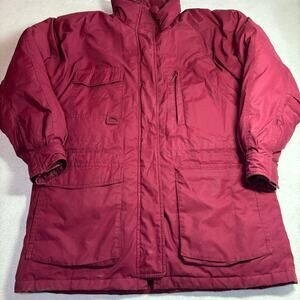 Vintage Eddie Bauer Jacket Goose Down Women's Sz. Medium Red Snow Jacket NO HOOD